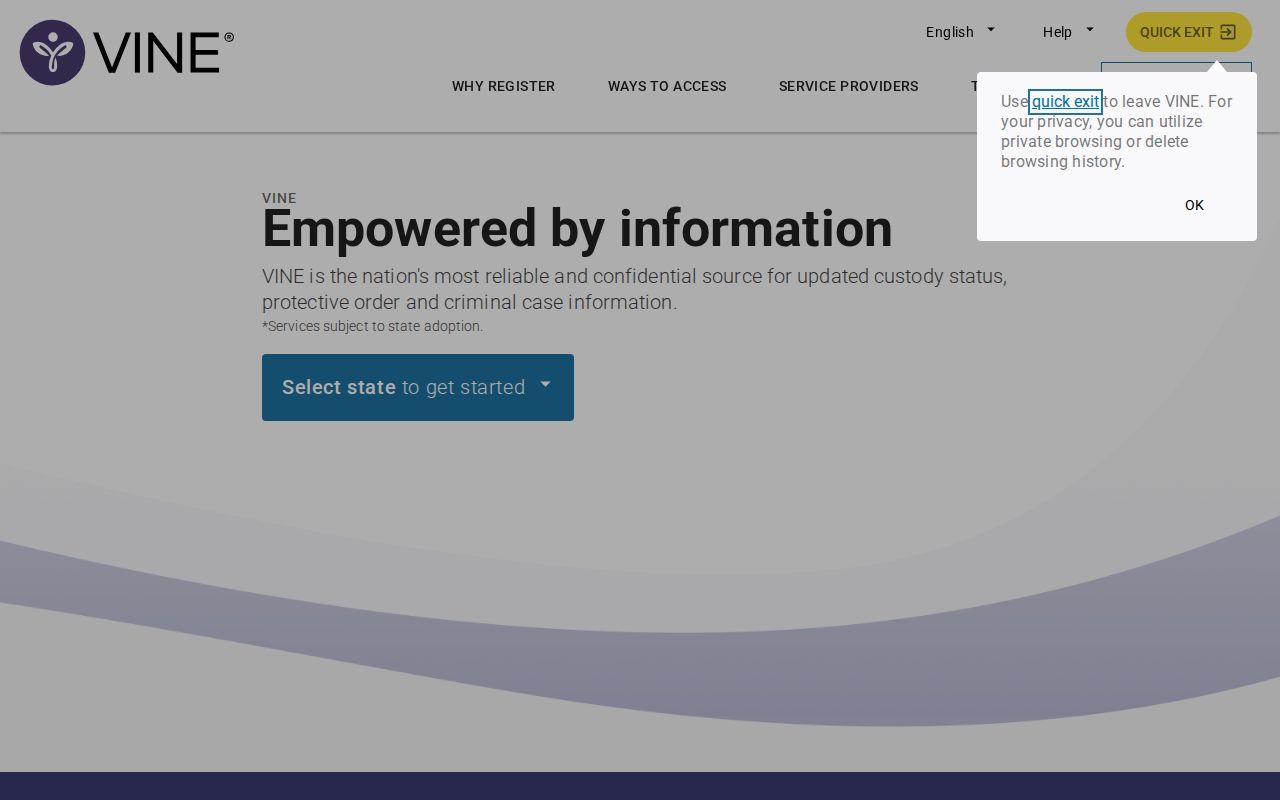 VINELink Mississippi search for Forrest County inmate release notifications